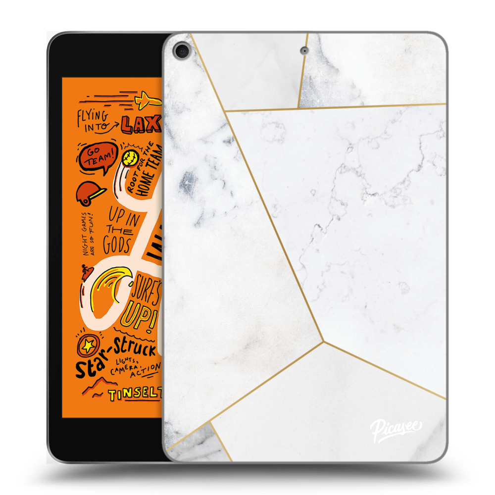 Picasee husă transparentă din silicon pentru Apple iPad mini 2019 (5. gen) - White tile