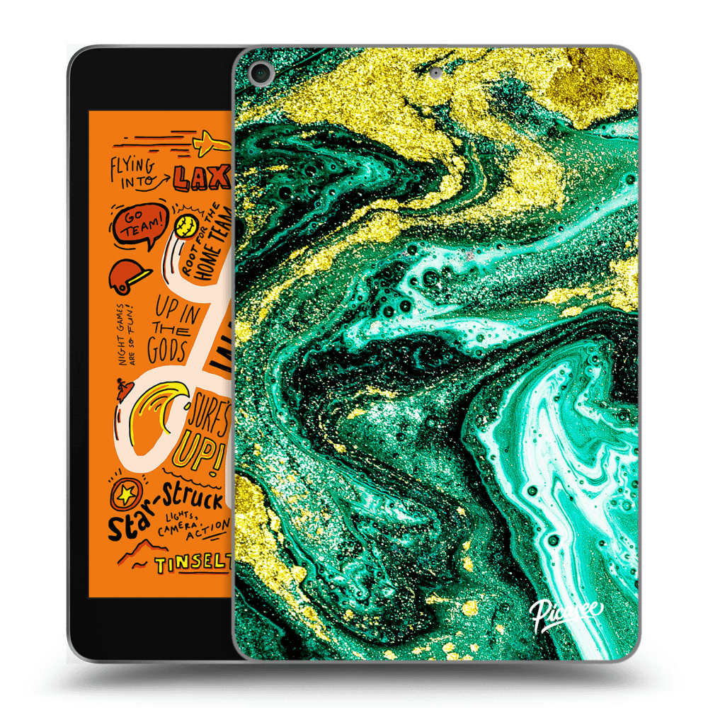 Picasee husă transparentă din silicon pentru Apple iPad mini 2019 (5. gen) - Green Gold
