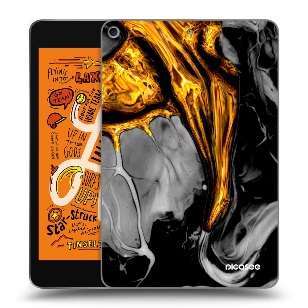 Picasee husă transparentă din silicon pentru Apple iPad mini 2019 (5. gen) - Black Gold