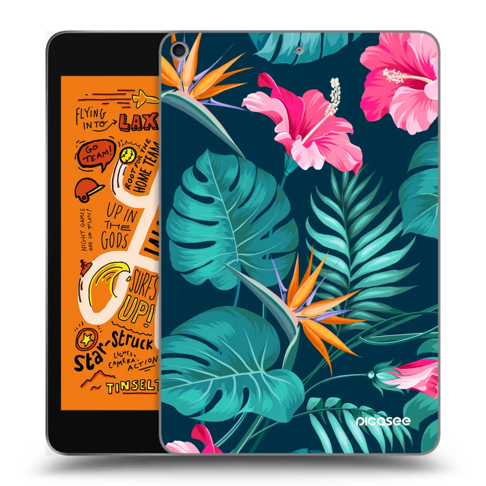 Picasee husă transparentă din silicon pentru Apple iPad mini 2019 (5. gen) - Pink Monstera