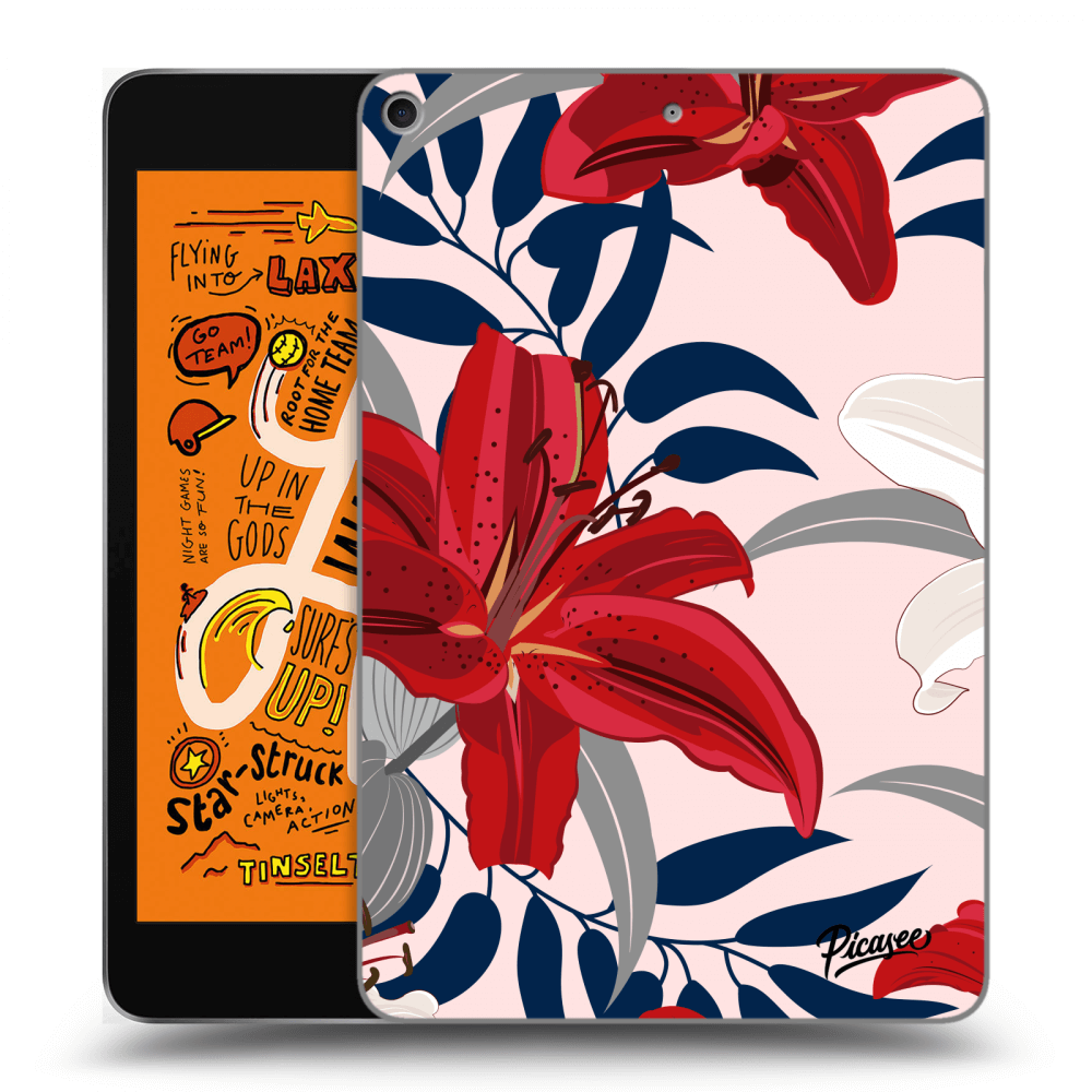 Picasee husă neagră din silicon pentru Apple iPad mini 2019 (5. gen) - Red Lily
