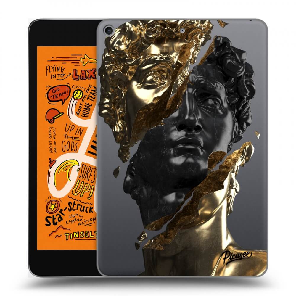 Picasee husă transparentă din silicon pentru Apple iPad mini 2019 (5. gen) - Gold - Black