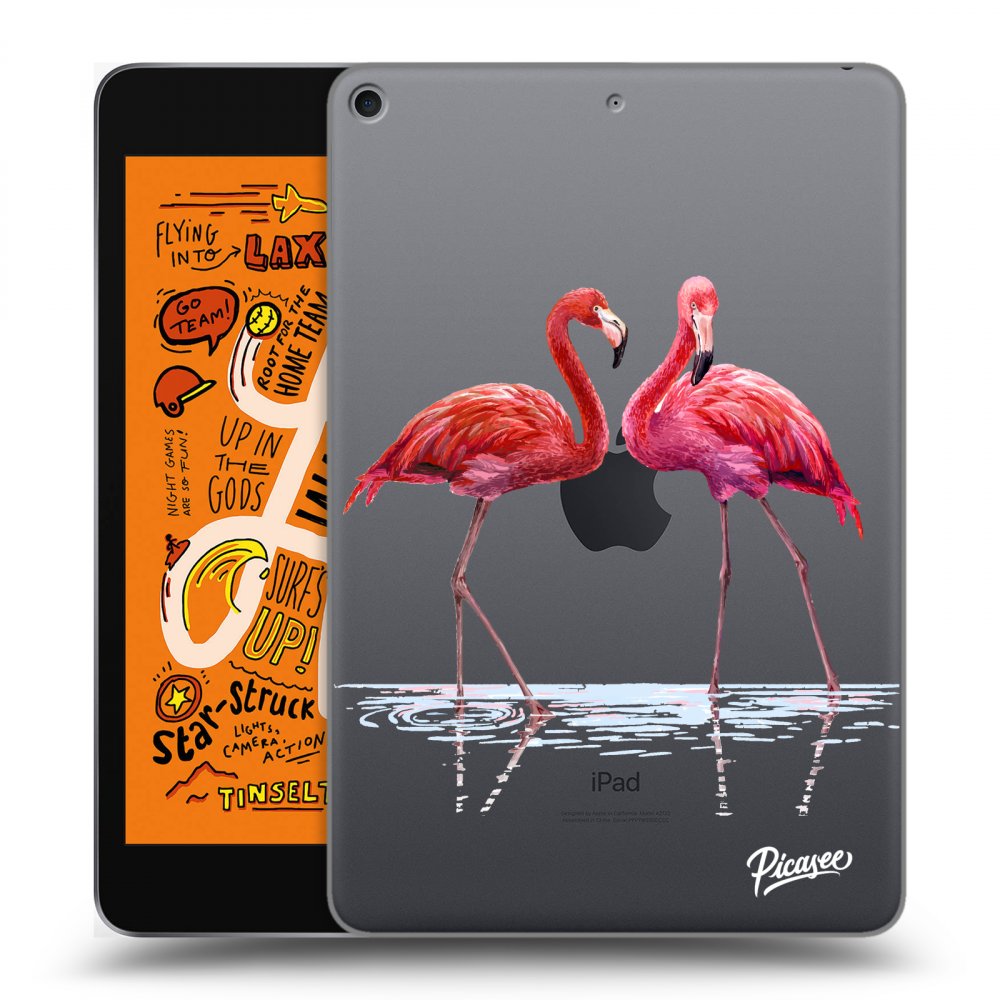 Picasee husă transparentă din silicon pentru Apple iPad mini 2019 (5. gen) - Flamingos couple