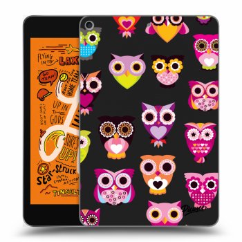 Picasee husă neagră din silicon pentru Apple iPad mini 2019 (5. gen) - Owls