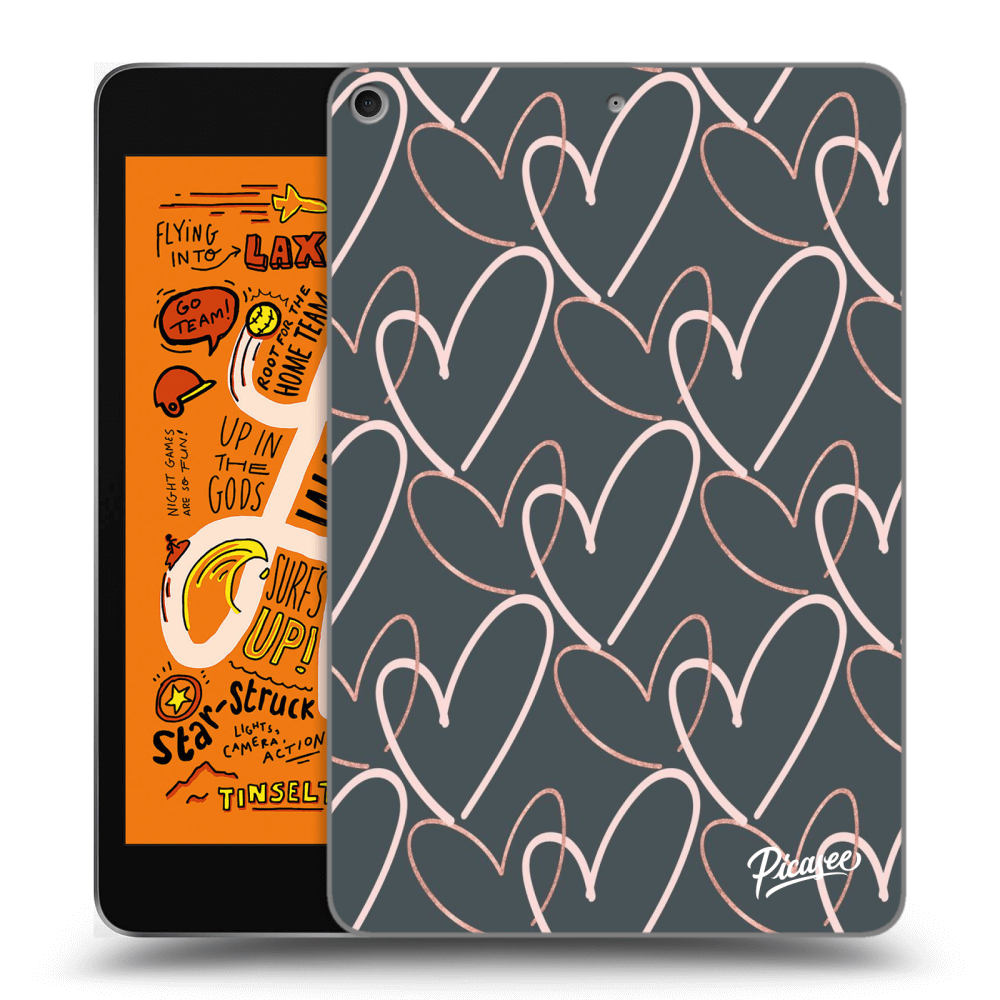 Picasee husă neagră din silicon pentru Apple iPad mini 2019 (5. gen) - Lots of love