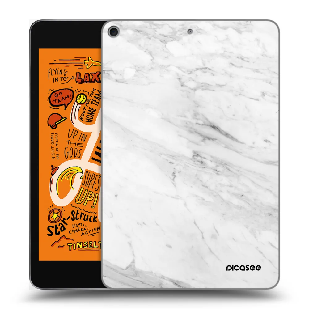 Picasee husă transparentă din silicon pentru Apple iPad mini 2019 (5. gen) - White marble