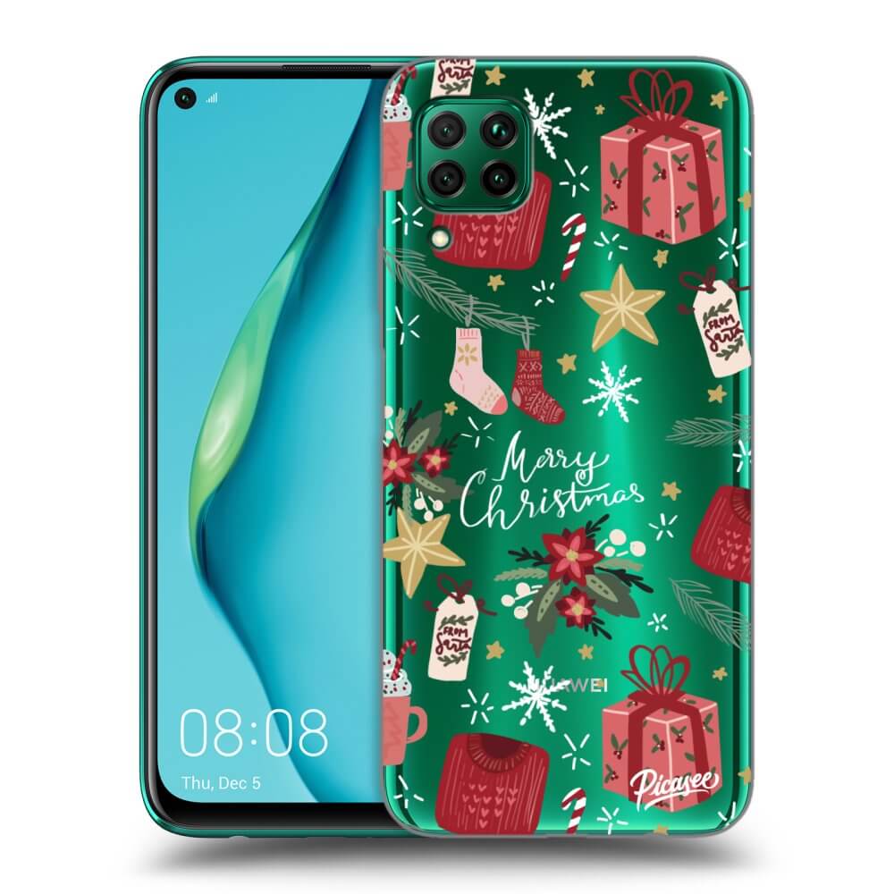 Picasee husă transparentă din silicon pentru Huawei P40 Lite - Christmas