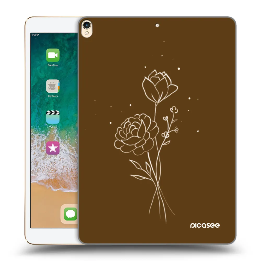 Picasee husă transparentă din silicon pentru Apple iPad Pro 10.5" 2017 (2. gen) - Brown flowers