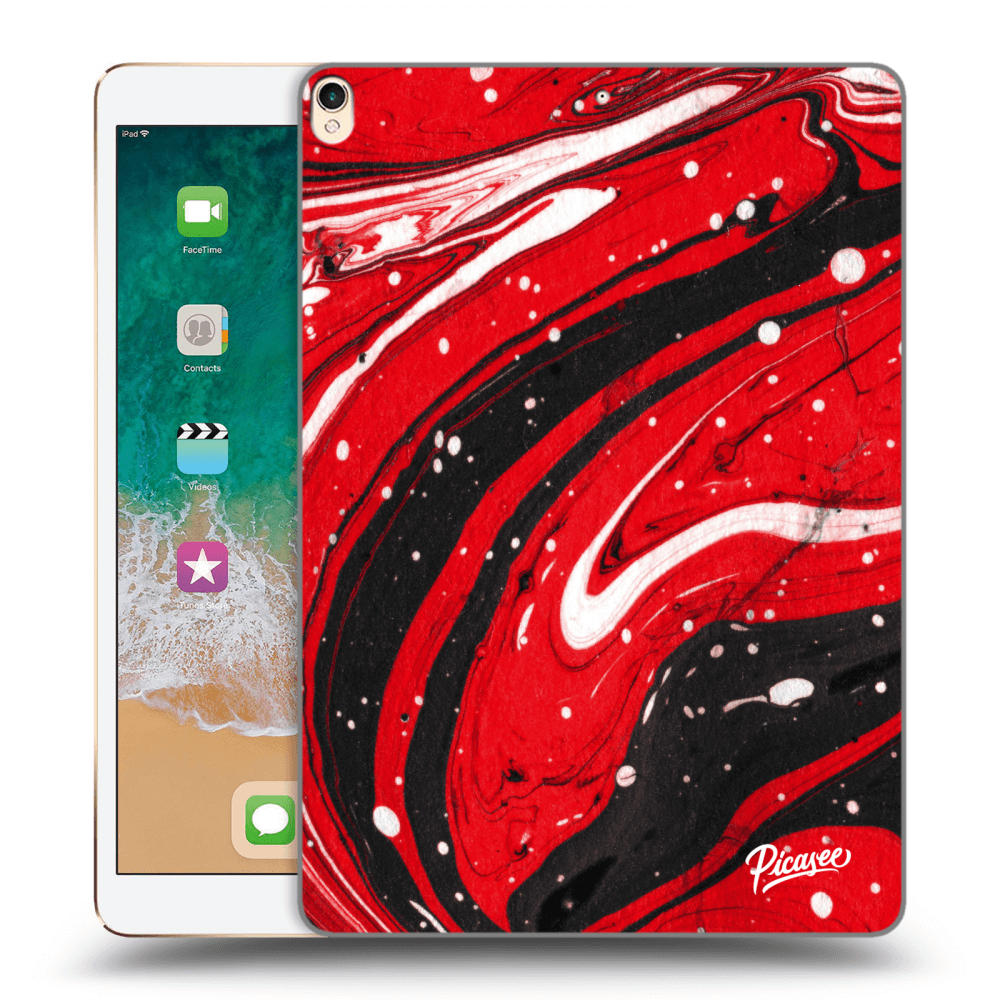 Picasee husă transparentă din silicon pentru Apple iPad Pro 10.5" 2017 (2. gen) - Red black