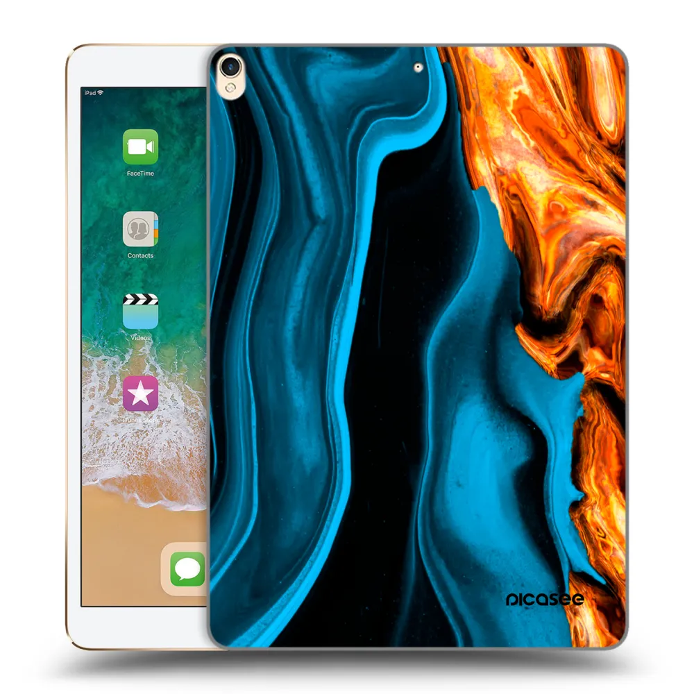 Picasee husă transparentă din silicon pentru Apple iPad Pro 10.5" 2017 (2. gen) - Gold blue