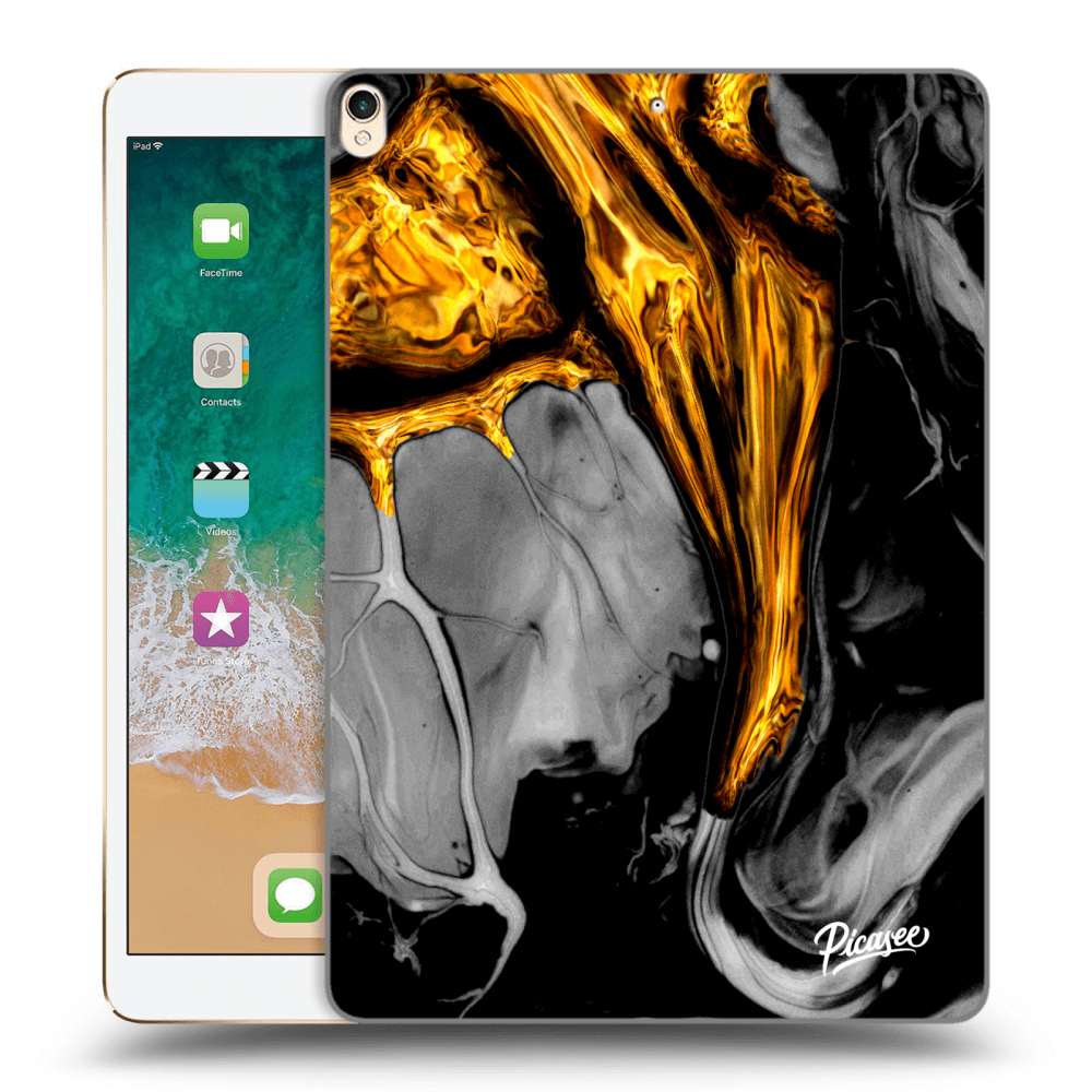 Picasee husă transparentă din silicon pentru Apple iPad Pro 10.5" 2017 (2. gen) - Black Gold