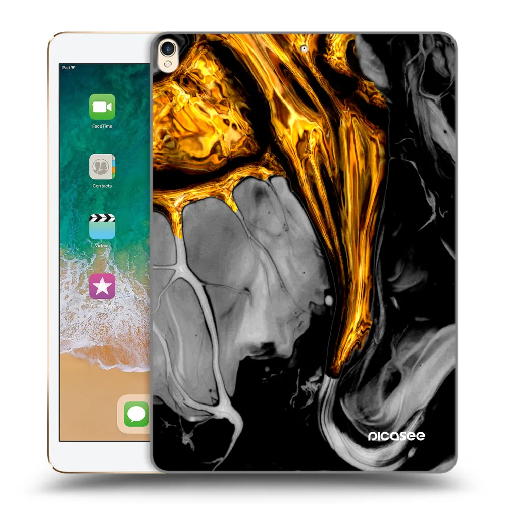 Picasee husă transparentă din silicon pentru Apple iPad Pro 10.5" 2017 (2. gen) - Black Gold