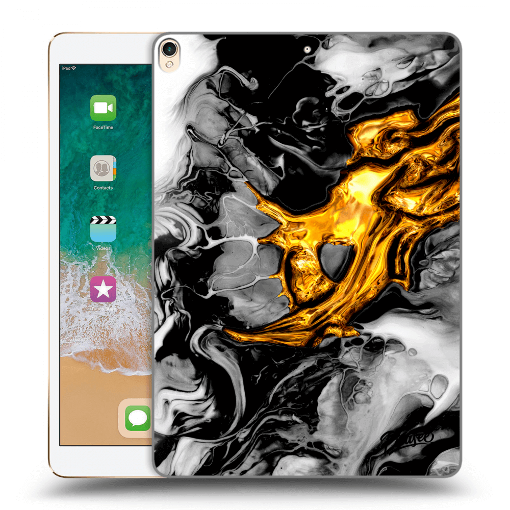 Picasee husă transparentă din silicon pentru Apple iPad Pro 10.5" 2017 (2. gen) - Black Gold 2