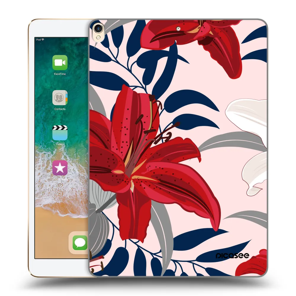 Picasee husă transparentă din silicon pentru Apple iPad Pro 10.5" 2017 (2. gen) - Red Lily