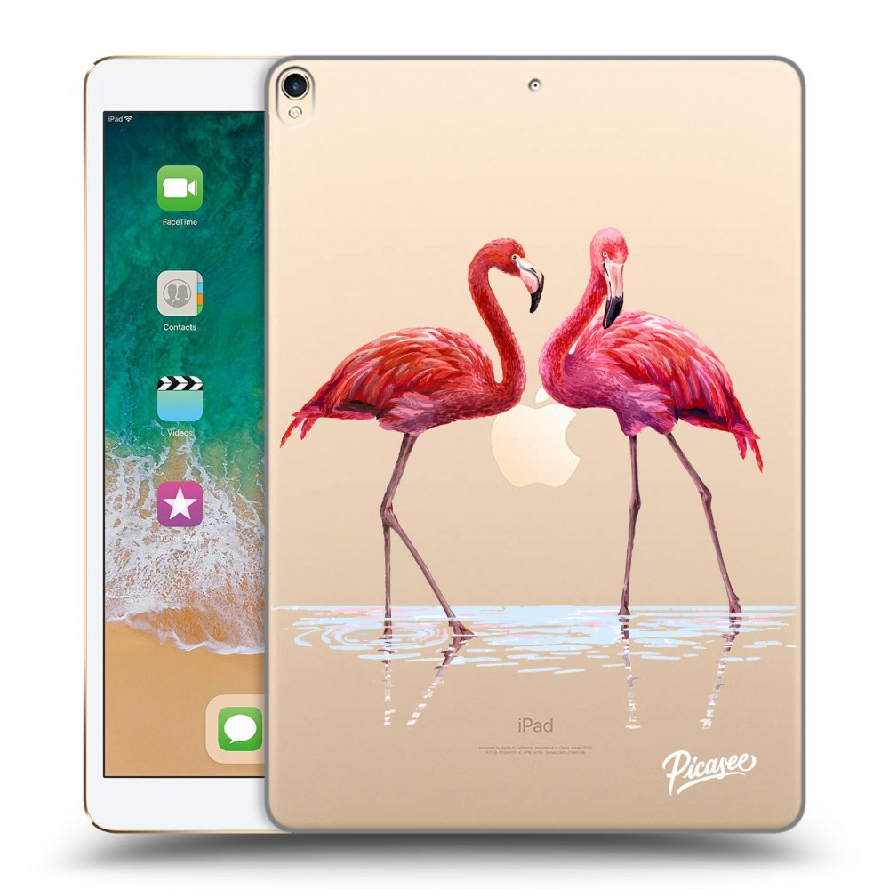 Picasee husă transparentă din silicon pentru Apple iPad Pro 10.5" 2017 (2. gen) - Flamingos couple