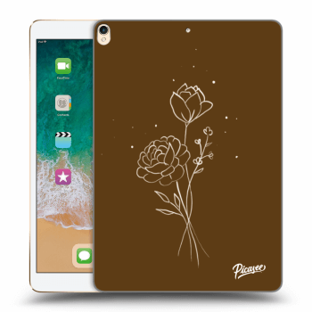 Picasee husă transparentă din silicon pentru Apple iPad Pro 10.5" 2017 (2. gen) - Brown flowers