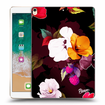 Picasee husă neagră din silicon pentru Apple iPad Pro 10.5" 2017 (2. gen) - Flowers and Berries