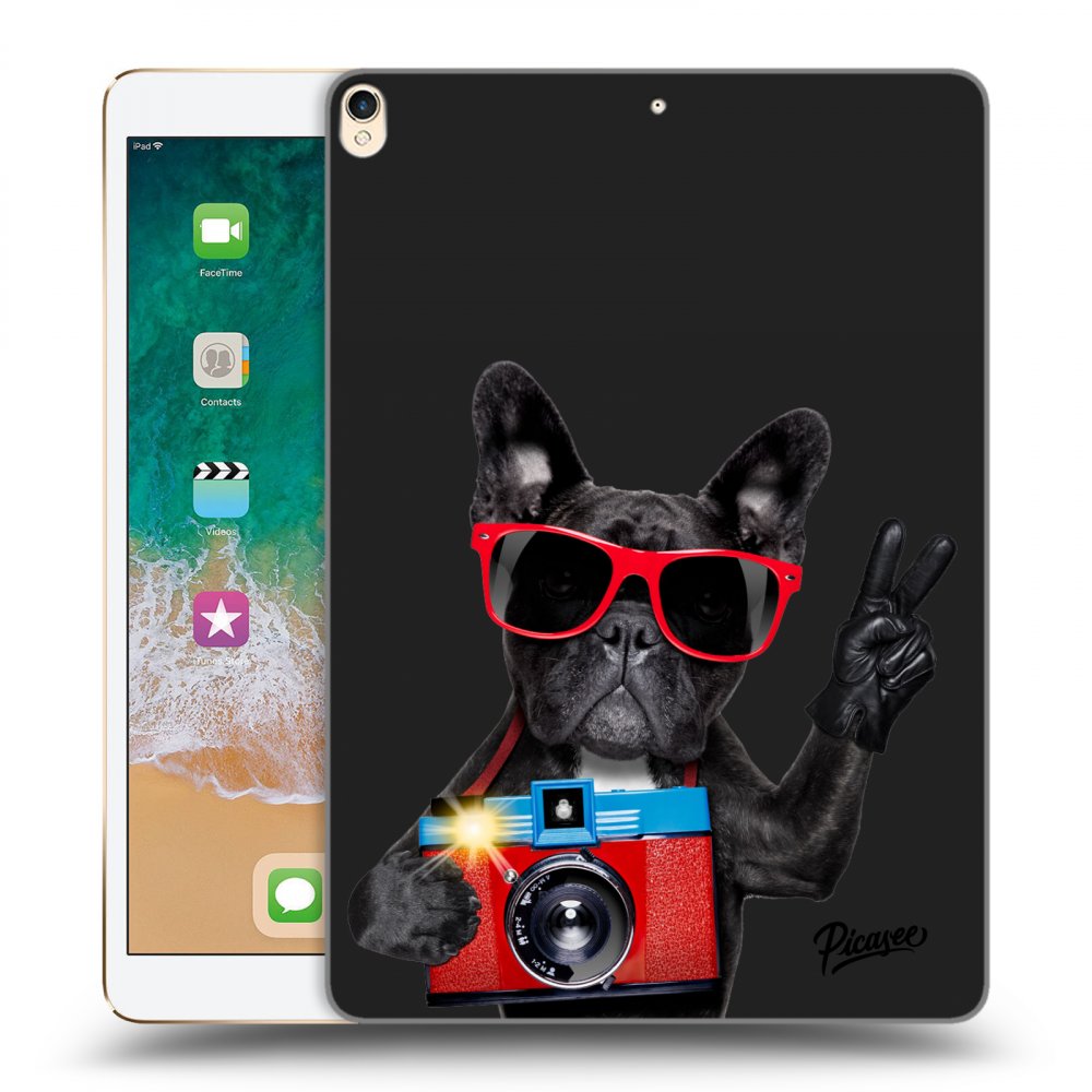 Picasee husă neagră din silicon pentru Apple iPad Pro 10.5" 2017 (2. gen) - French Bulldog