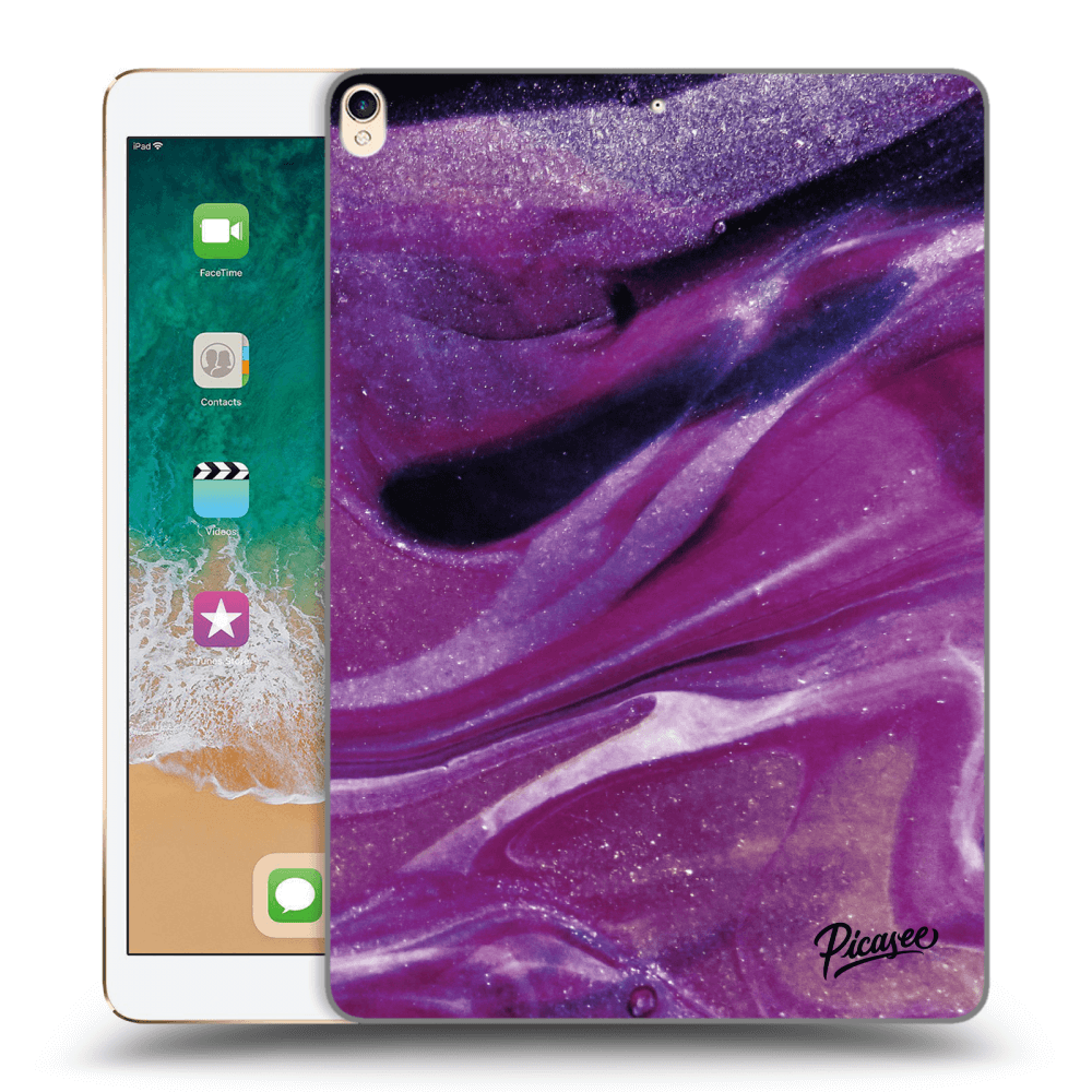 Picasee husă neagră din silicon pentru Apple iPad Pro 10.5" 2017 (2. gen) - Purple glitter