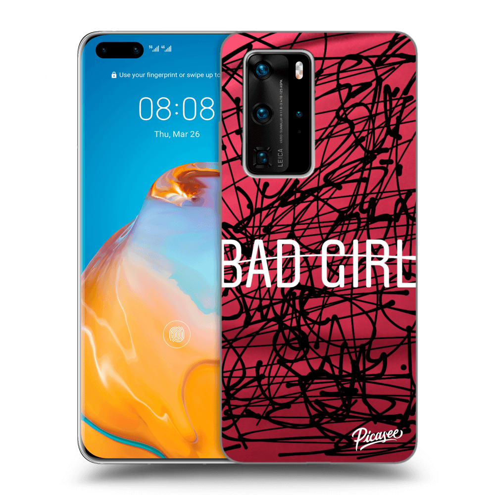 Picasee husă transparentă din silicon pentru Huawei P40 Pro - Bad girl