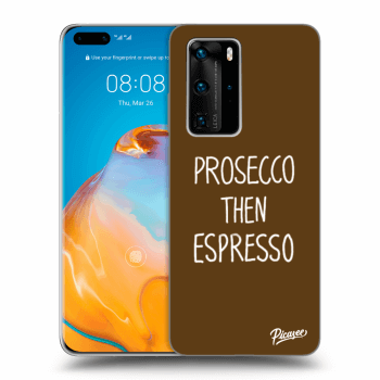 Picasee husă neagră din silicon pentru Huawei P40 Pro - Prosecco then espresso