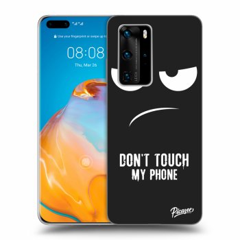 Picasee husă neagră din silicon pentru Huawei P40 Pro - Don't Touch My Phone