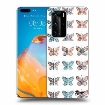 Picasee husă transparentă din silicon pentru Huawei P40 Pro - Butterflies