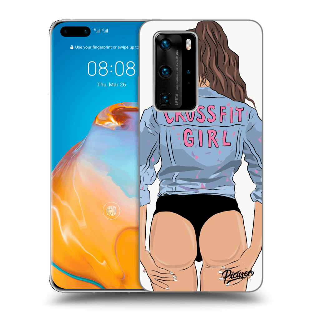 Picasee husă transparentă din silicon pentru Huawei P40 Pro - Crossfit girl - nickynellow