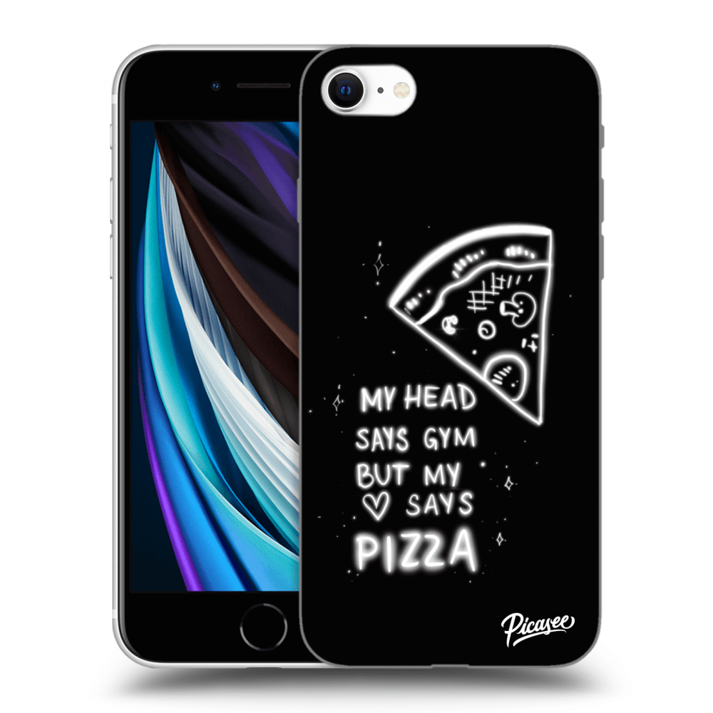 Picasee husă neagră din silicon pentru Apple iPhone SE 2020 - Pizza