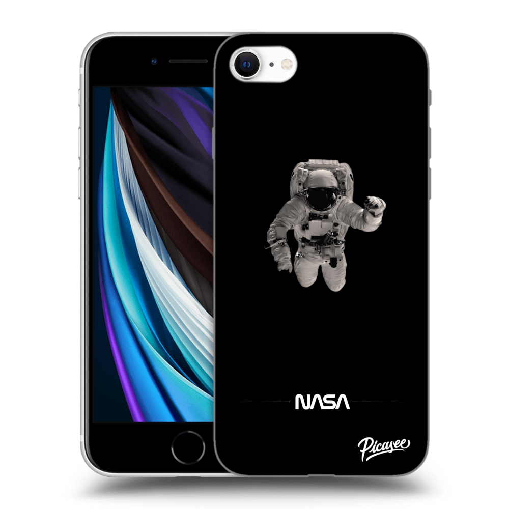 Picasee husă neagră din silicon pentru Apple iPhone SE 2020 - Astronaut Minimal