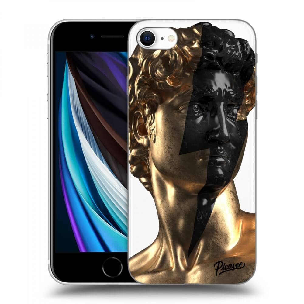 Picasee husă transparentă din silicon pentru Apple iPhone SE 2020 - Wildfire - Gold
