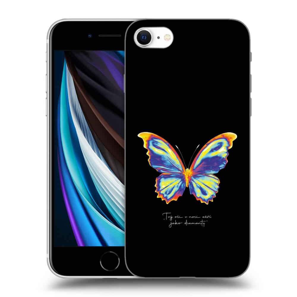 Picasee husă transparentă din silicon pentru Apple iPhone SE 2020 - Diamanty Black