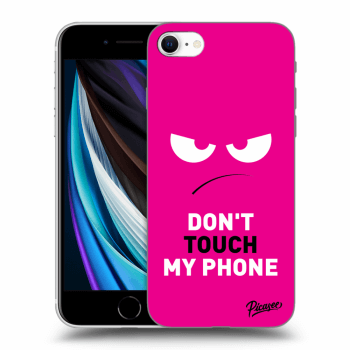 Picasee husă neagră din silicon pentru Apple iPhone SE 2020 - Angry Eyes - Pink