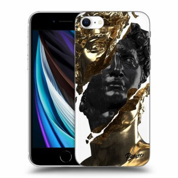 Picasee husă transparentă din silicon pentru Apple iPhone SE 2020 - Gold - Black