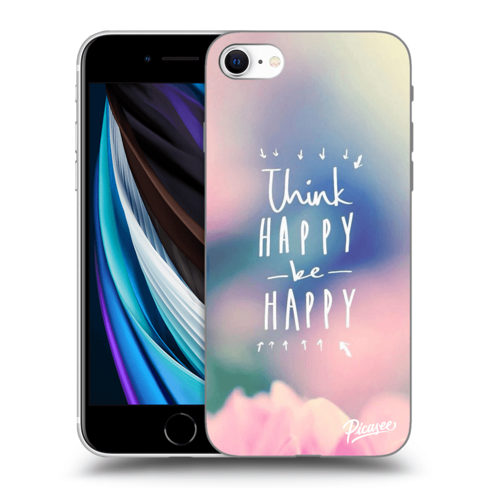 Picasee husă transparentă din silicon pentru Apple iPhone SE 2020 - Think happy be happy