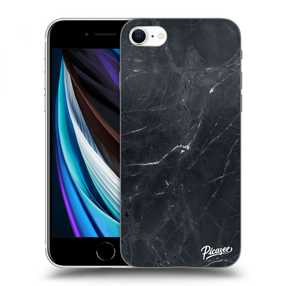 Picasee husă transparentă din silicon pentru Apple iPhone SE 2020 - Black marble