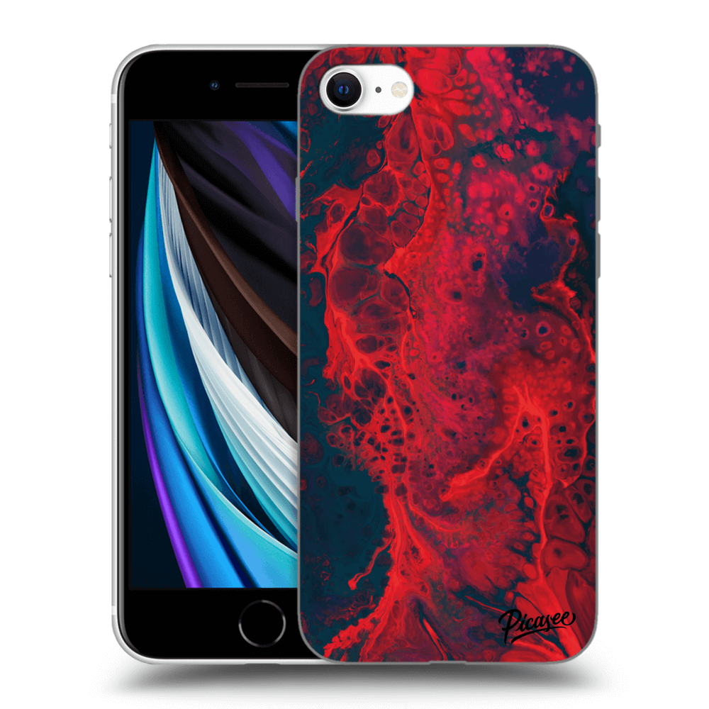 Picasee husă neagră din silicon pentru Apple iPhone SE 2020 - Organic red