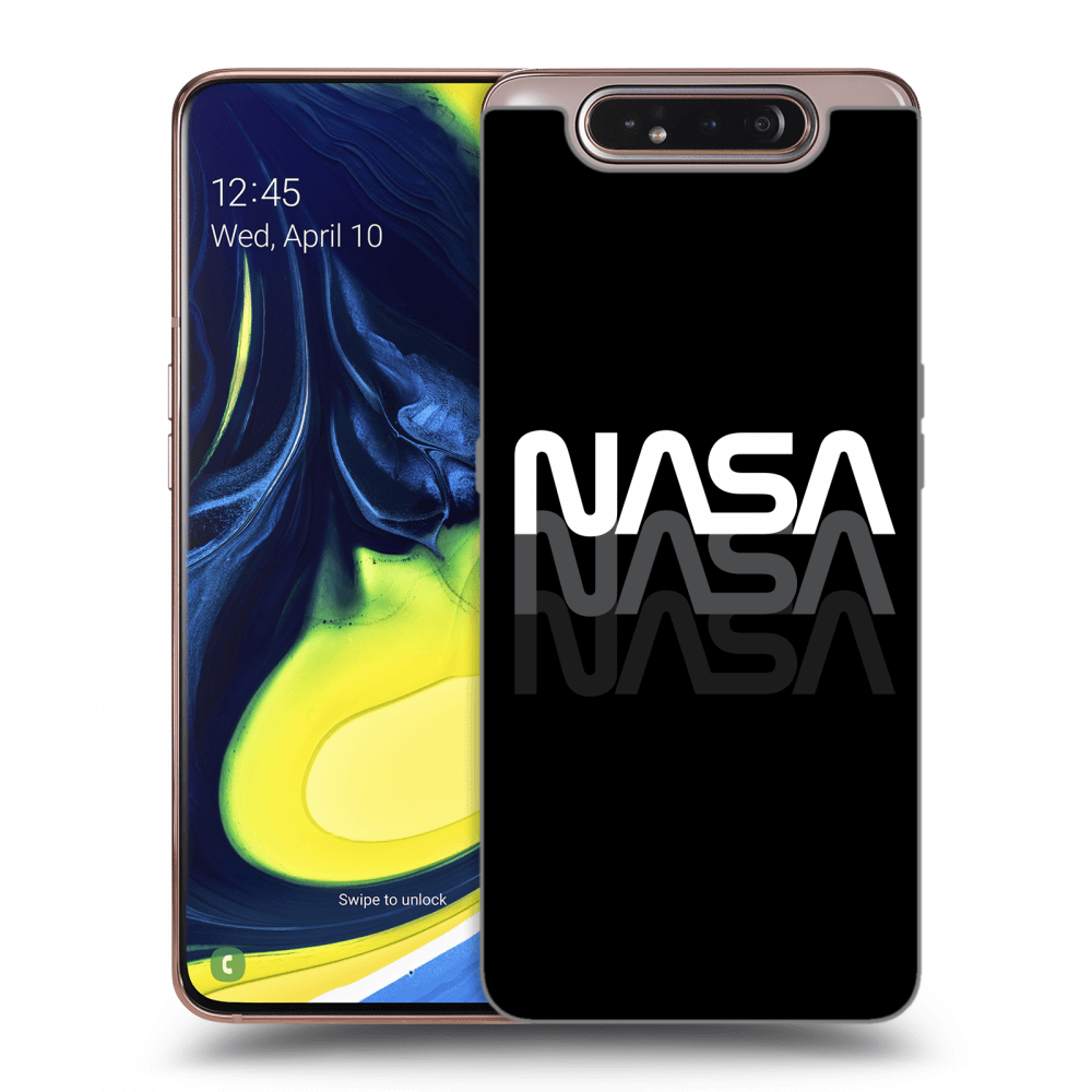 Picasee husă transparentă din silicon pentru Samsung Galaxy A80 A805F - NASA Triple