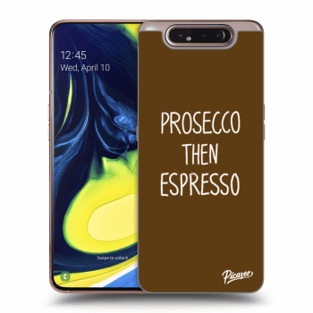 Picasee husă transparentă din silicon pentru Samsung Galaxy A80 A805F - Prosecco then espresso