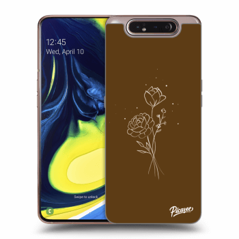 Husă pentru Samsung Galaxy A80 A805F - Brown flowers