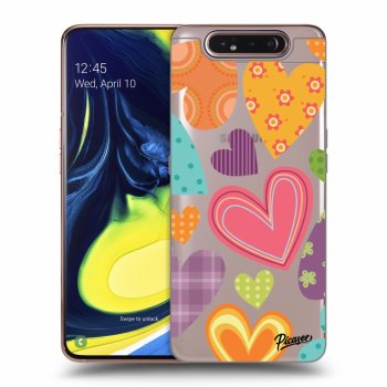 Picasee husă transparentă din silicon pentru Samsung Galaxy A80 A805F - Colored heart