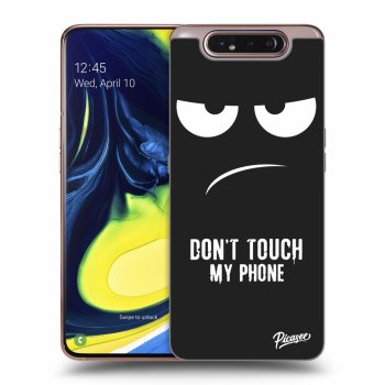 Picasee husă neagră din silicon pentru Samsung Galaxy A80 A805F - Don't Touch My Phone