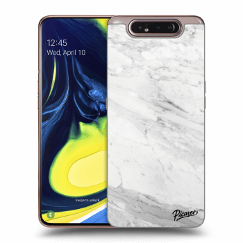 Picasee husă transparentă din silicon pentru Samsung Galaxy A80 A805F - White marble