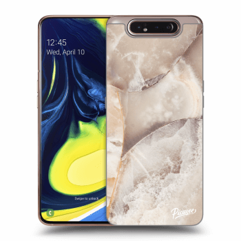 Picasee husă transparentă din silicon pentru Samsung Galaxy A80 A805F - Cream marble