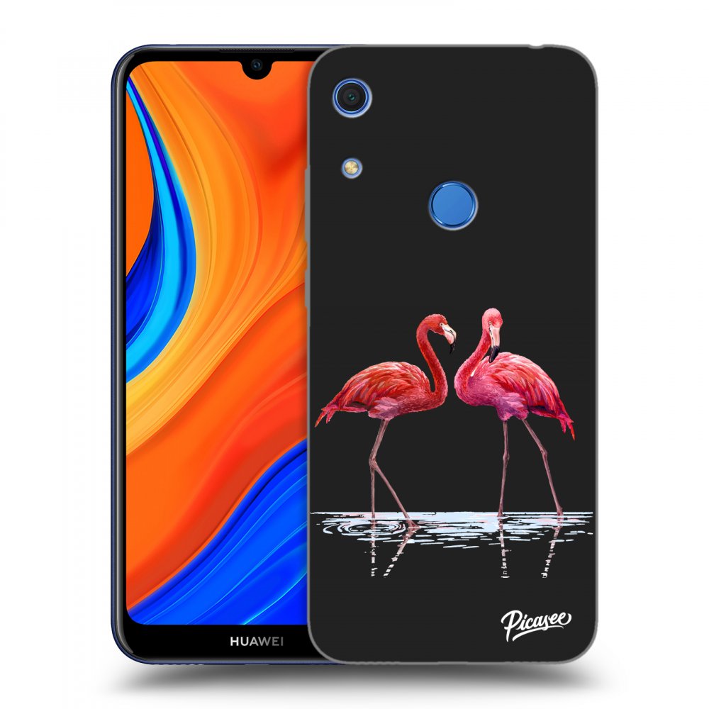 Picasee husă neagră din silicon pentru Huawei Y6S - Flamingos couple