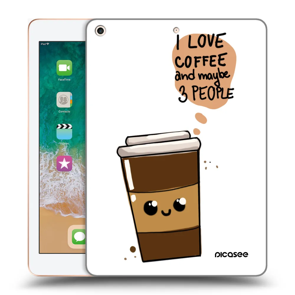 Picasee husă transparentă din silicon pentru Apple iPad 9.7" 2018 (6. gen) - Cute coffee