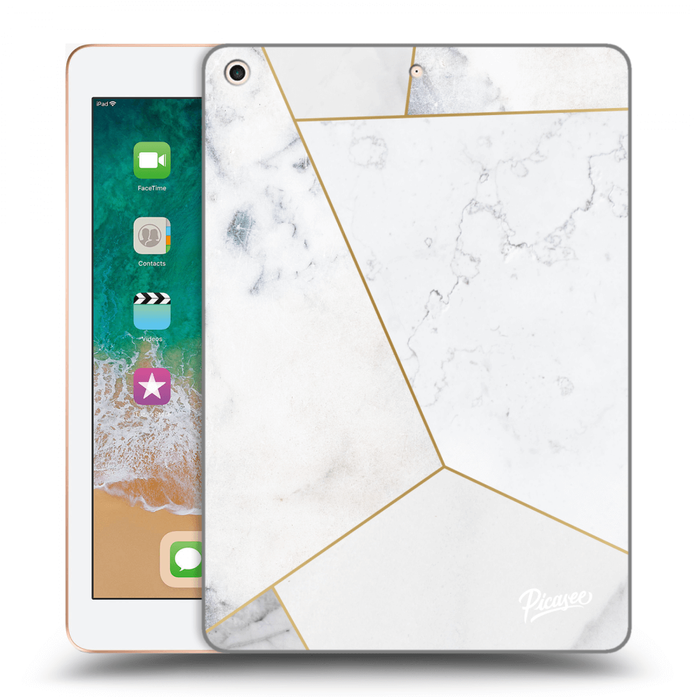 Picasee husă transparentă din silicon pentru Apple iPad 9.7" 2018 (6. gen) - White tile