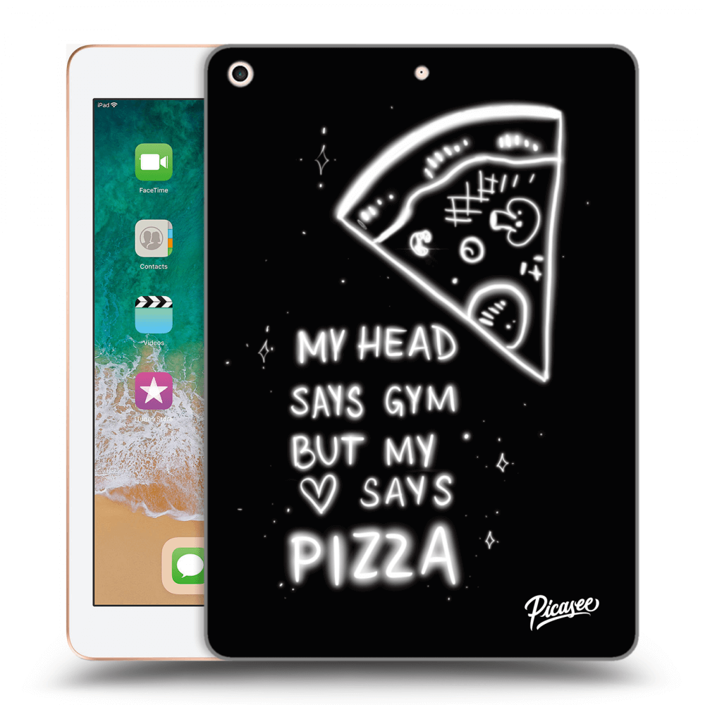 Picasee husă neagră din silicon pentru Apple iPad 9.7" 2018 (6. gen) - Pizza
