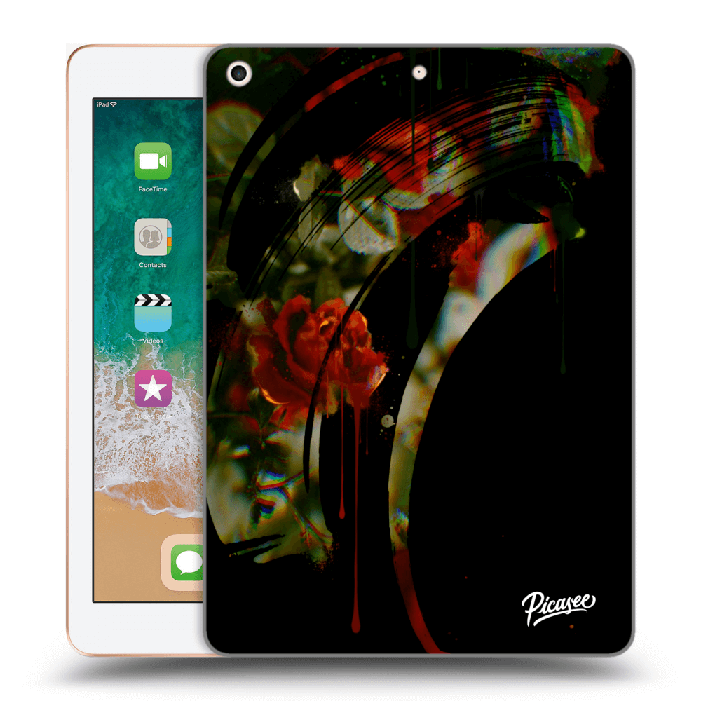 Picasee husă transparentă din silicon pentru Apple iPad 9.7" 2018 (6. gen) - Roses black