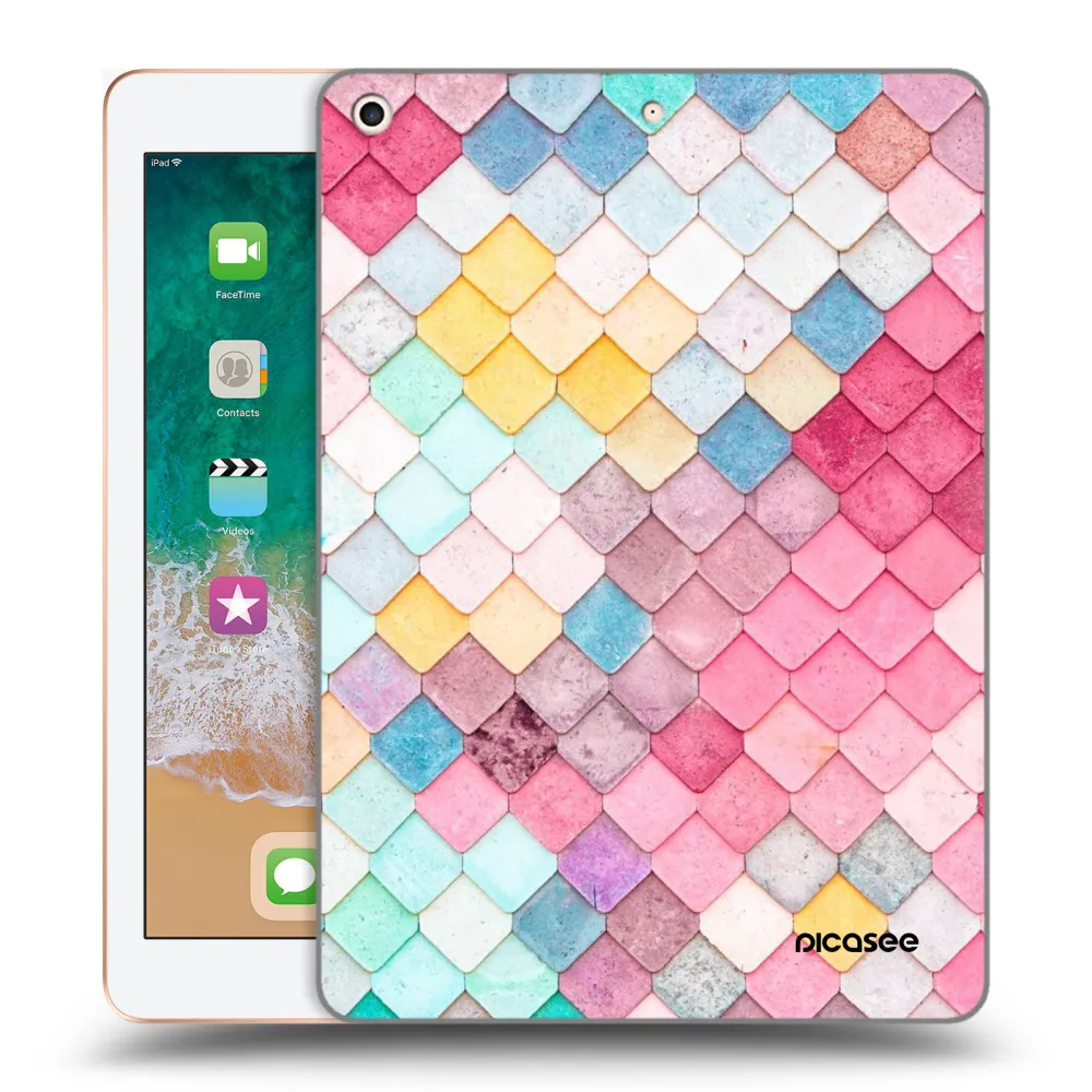 Picasee husă transparentă din silicon pentru Apple iPad 9.7" 2018 (6. gen) - Colorful roof